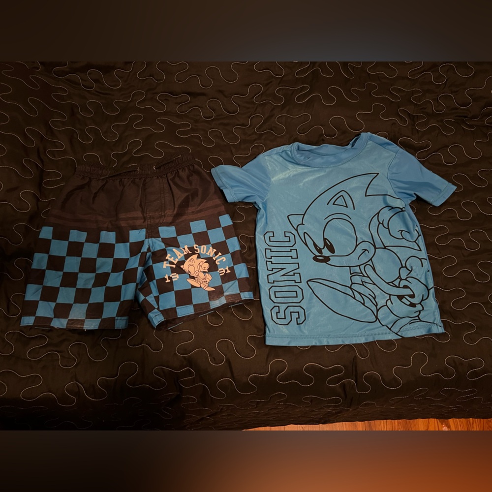 Sonic Blue and Black swim Set